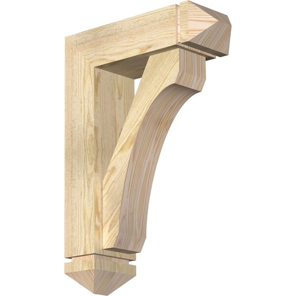 Ekena Millwork Legacy Arts and Crafts Rough Sawn Bracket w/ Offset Brace, Douglas Fir, 6"W x 18"D x 26"H BKT0604X18X26LEC03RDF - main